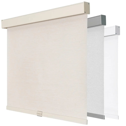100% Blackout Cordless Roller Shades for Windows Free-Stop UV Protected Natural Woven Blinds Plain Technique for Home Office